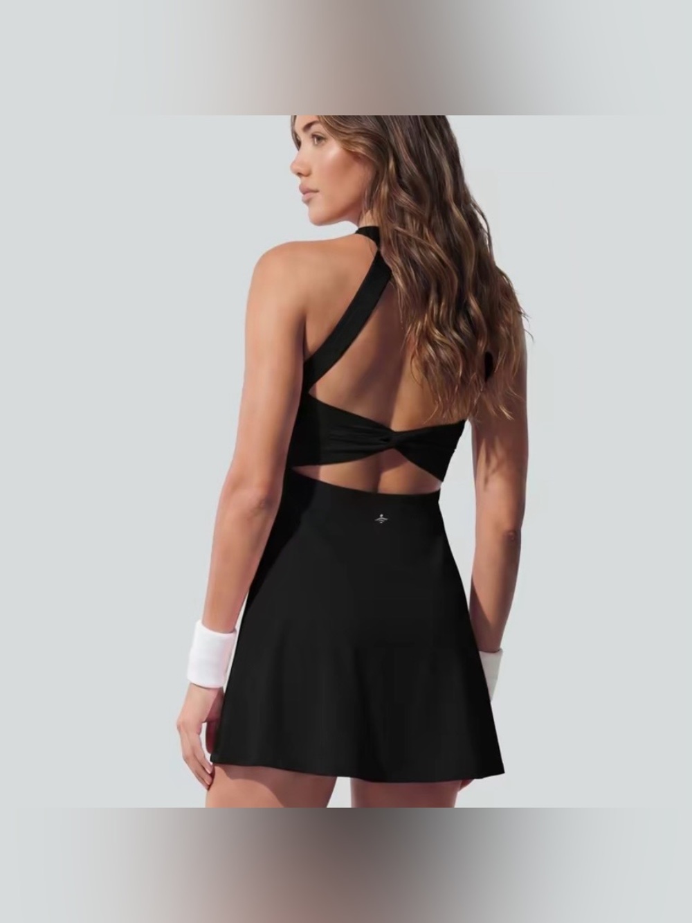 Black Halara Backless Crisscross Active Dress *Built-In Shorts!* Size S - Picture 2 of 6